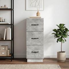 vidaXL Drawer Cabinet 33 x 34.5 x 87 cm Engineered Wood Concrete Grey 4