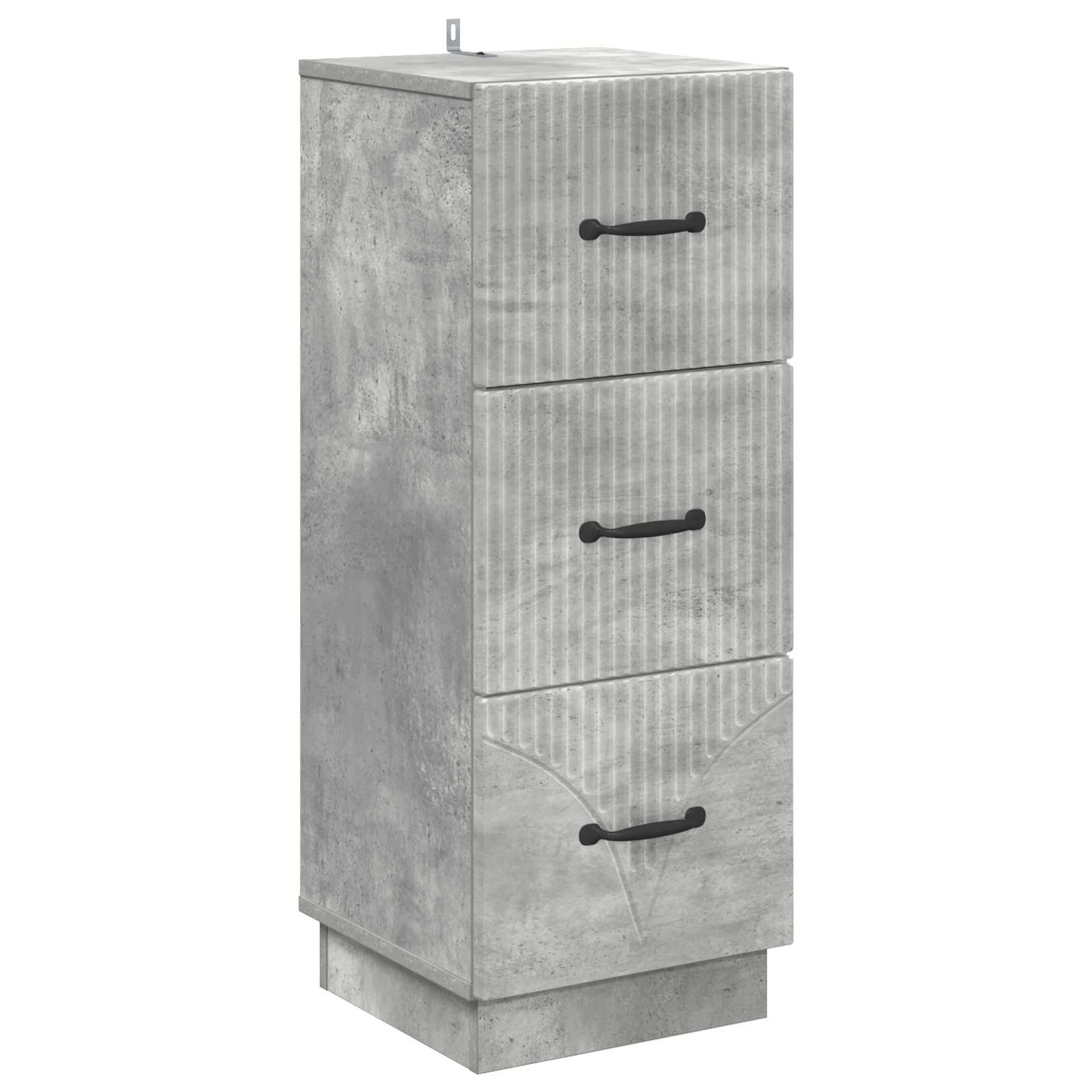 vidaXL Drawer Cabinet 33 x 34.5 x 87 cm Engineered Wood Concrete Grey 2