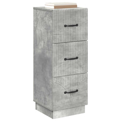 vidaXL Drawer Cabinet 33 x 34.5 x 87 cm Engineered Wood Concrete Grey 3