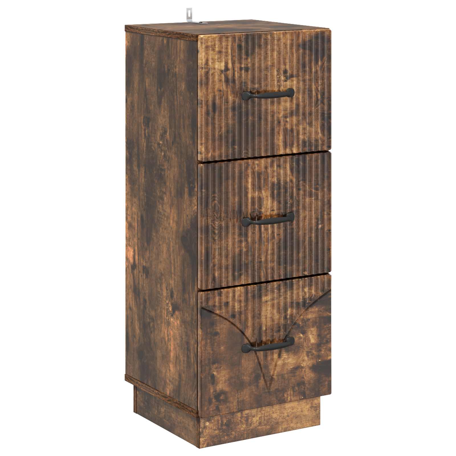 vidaXL Drawer Cabinet 33 x 34.5 x 87 cm Engineered Wood Smoked Oak 2