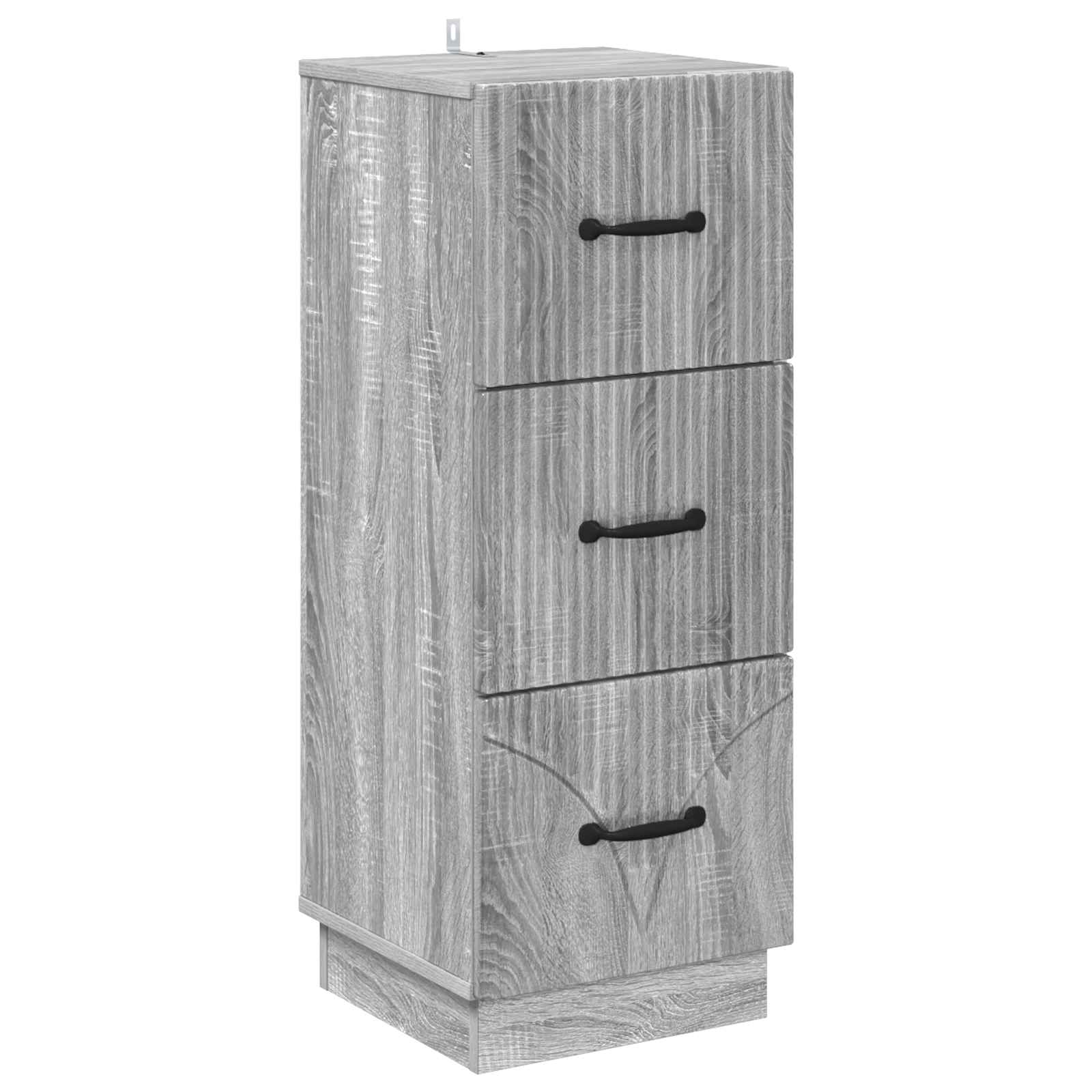 vidaXL Drawer Cabinet 33 x 34.5 x 87 cm Engineered Wood Grey Sonoma 2