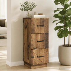 vidaXL Drawer Cabinet 33 x 34.5 x 87 cm Engineered Wood Old Wood 1
