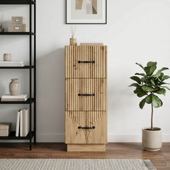 vidaXL Drawer Cabinet 33 x 34.5 x 87 cm Engineered Wood Artisan Oak 4