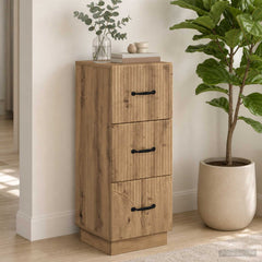 vidaXL Drawer Cabinet 33 x 34.5 x 87 cm Engineered Wood Artisan Oak 1