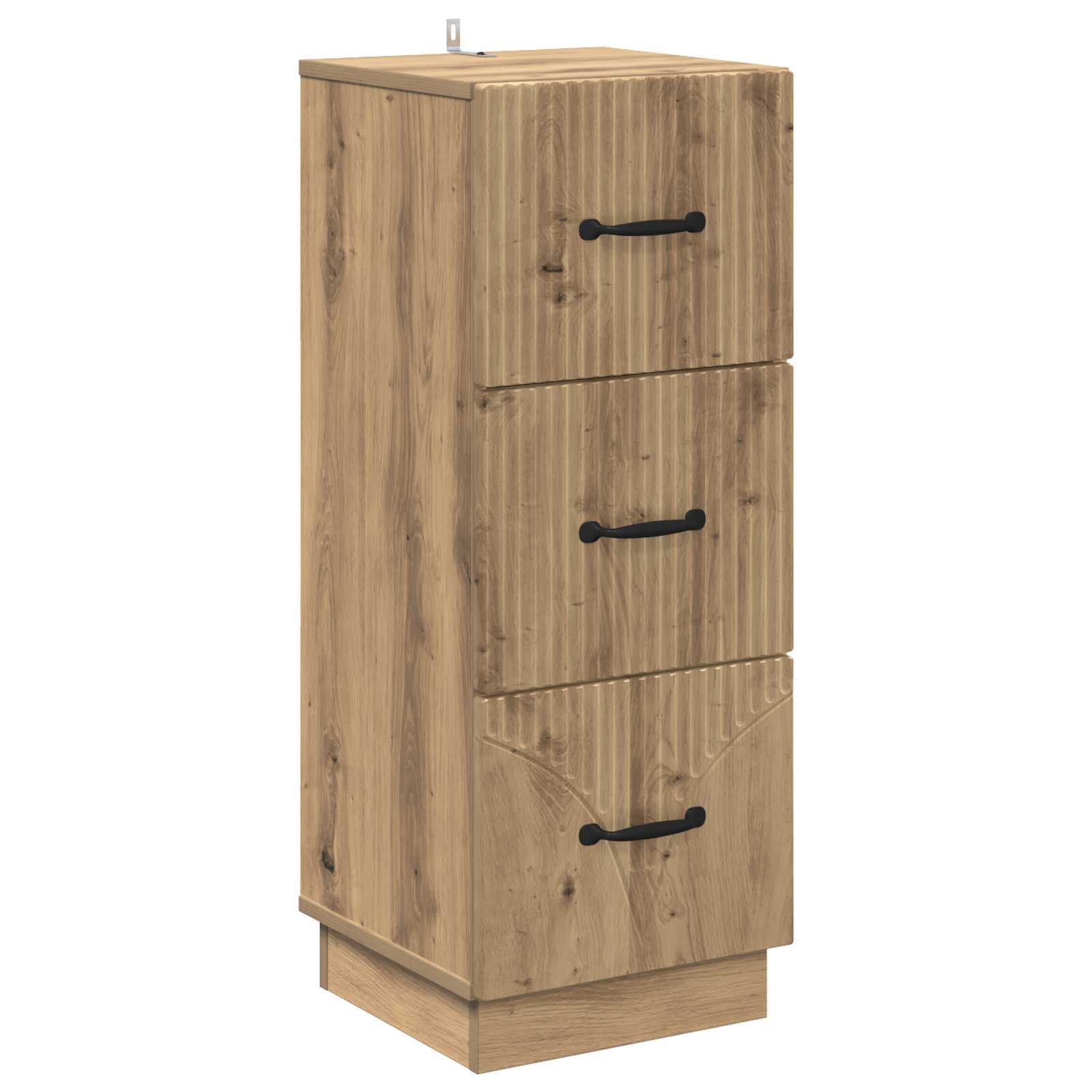 vidaXL Drawer Cabinet 33 x 34.5 x 87 cm Engineered Wood Artisan Oak 2