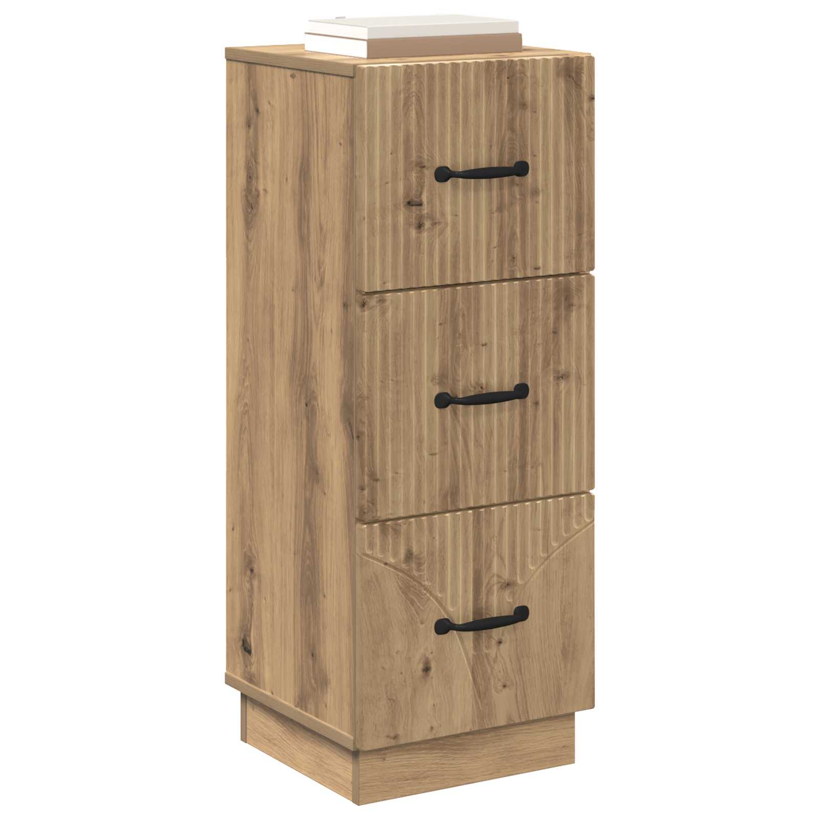 vidaXL Drawer Cabinet 33 x 34.5 x 87 cm Engineered Wood Artisan Oak 3