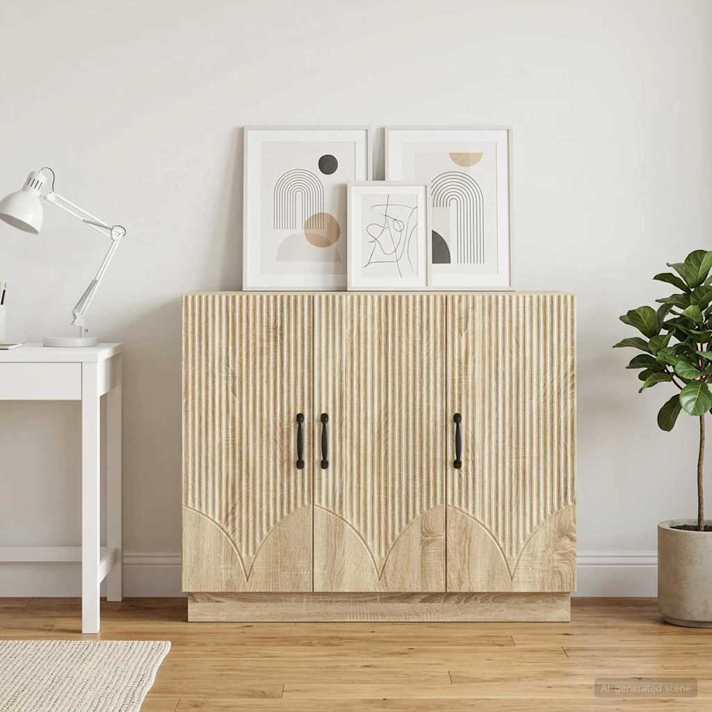 Sideboard 89 x 34.5 x 77 cm Engineered Wood Sonoma oak