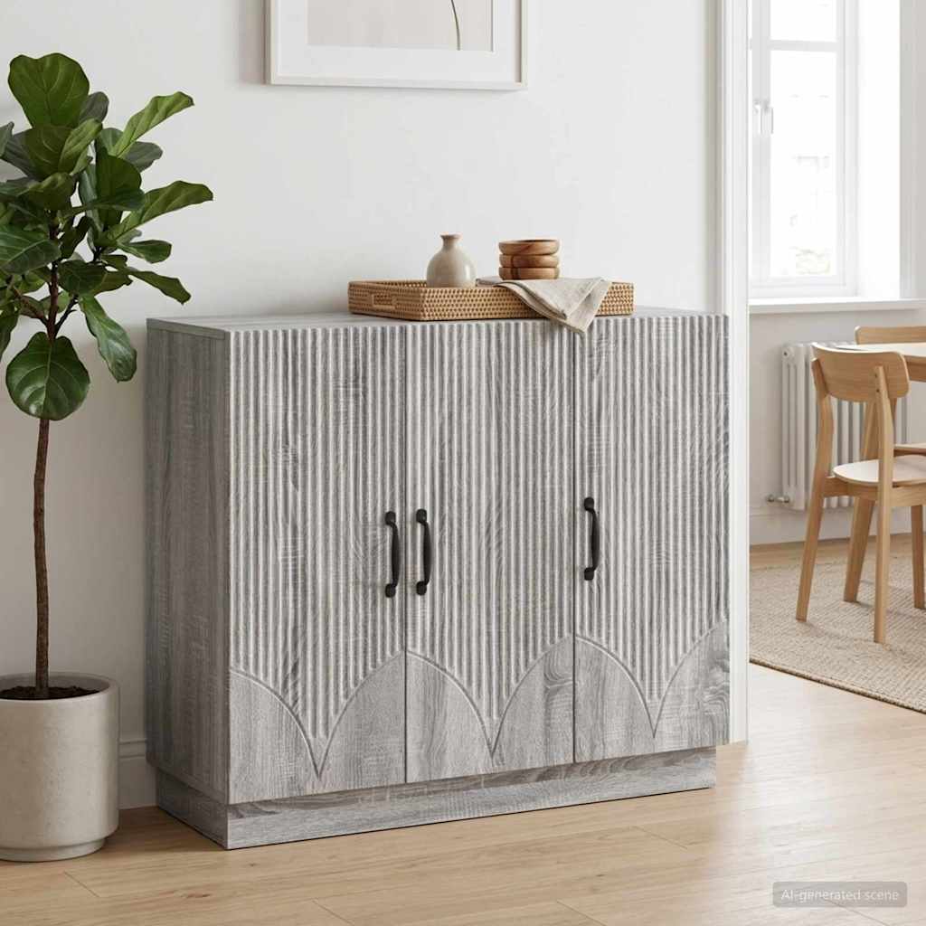 Sideboard 89 x 34.5 x 77 cm Engineered Wood Grey sonoma
