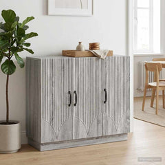 Sideboard 89 x 34.5 x 77 cm Engineered Wood Grey sonoma