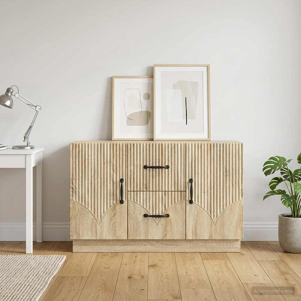 Sideboard 89 x 34.5 x 57 cm Engineered Wood Sonoma oak