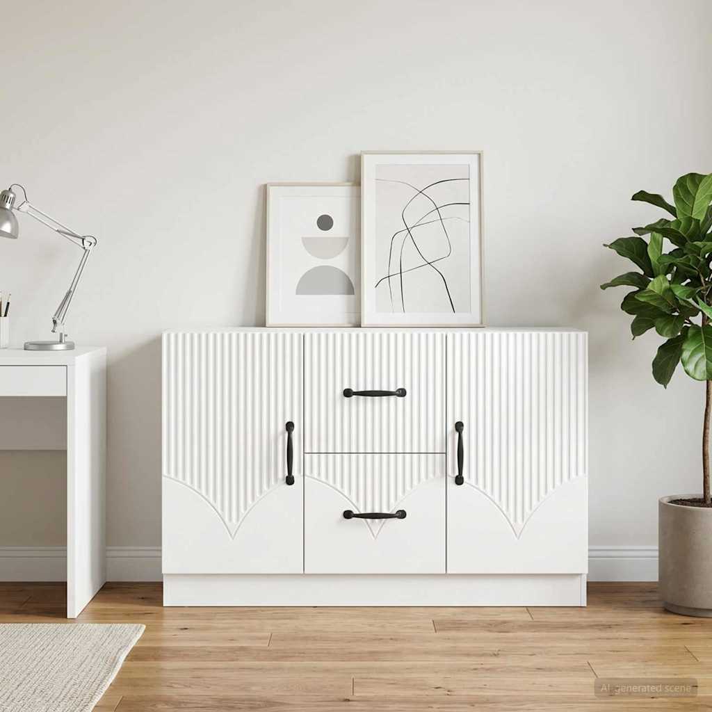 Sideboard 89 x 34.5 x 57 cm Engineered Wood High gloss white