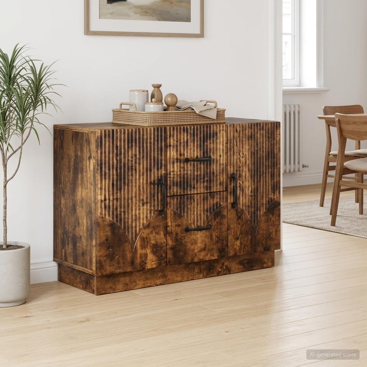 Sideboard 89 x 34.5 x 57 cm Engineered Wood Smoked oak