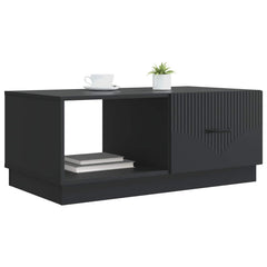vidaXL Coffee Table Black 90 x 50 x 37 cm Engineered Wood 3