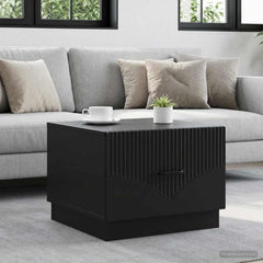vidaXL Coffee Table Black 49 x 50 x 37 cm Engineered Wood 1