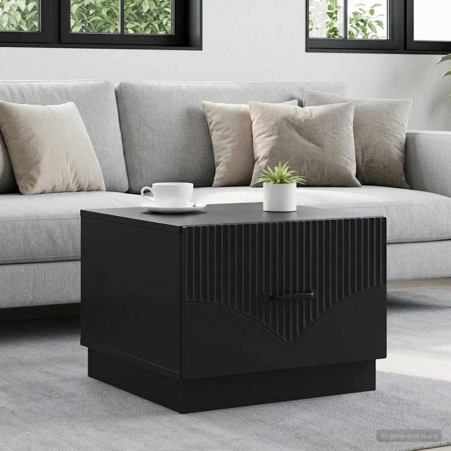 vidaXL Coffee Table Black 49 x 50 x 37 cm Engineered Wood 1