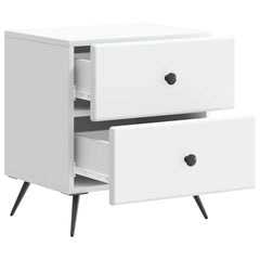 vidaXL Bedside Cabinet 2 pcs White 43 x 34.5 x 47.5 cm Engineered Wood 6