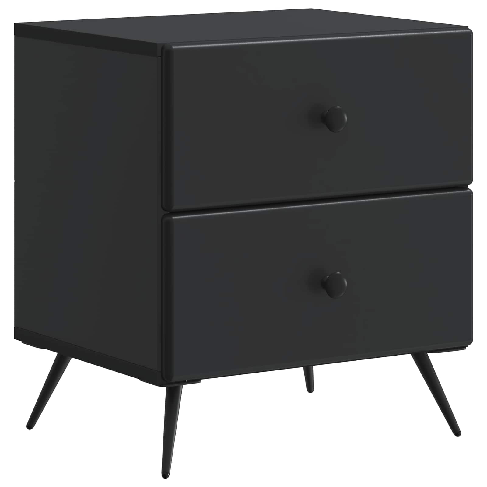 vidaXL Bedside Cabinet 2 pcs Black 43 x 34.5 x 47.5 cm Engineered Wood 5