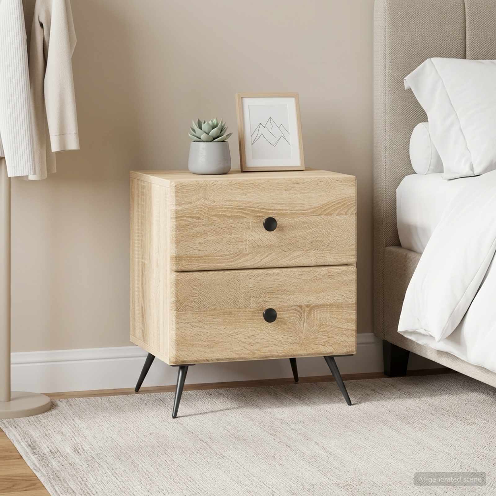 vidaXL Bedside Cabinet 2 pcs Sonoma Oak 43 x 34.5 x 47.5 cm 4