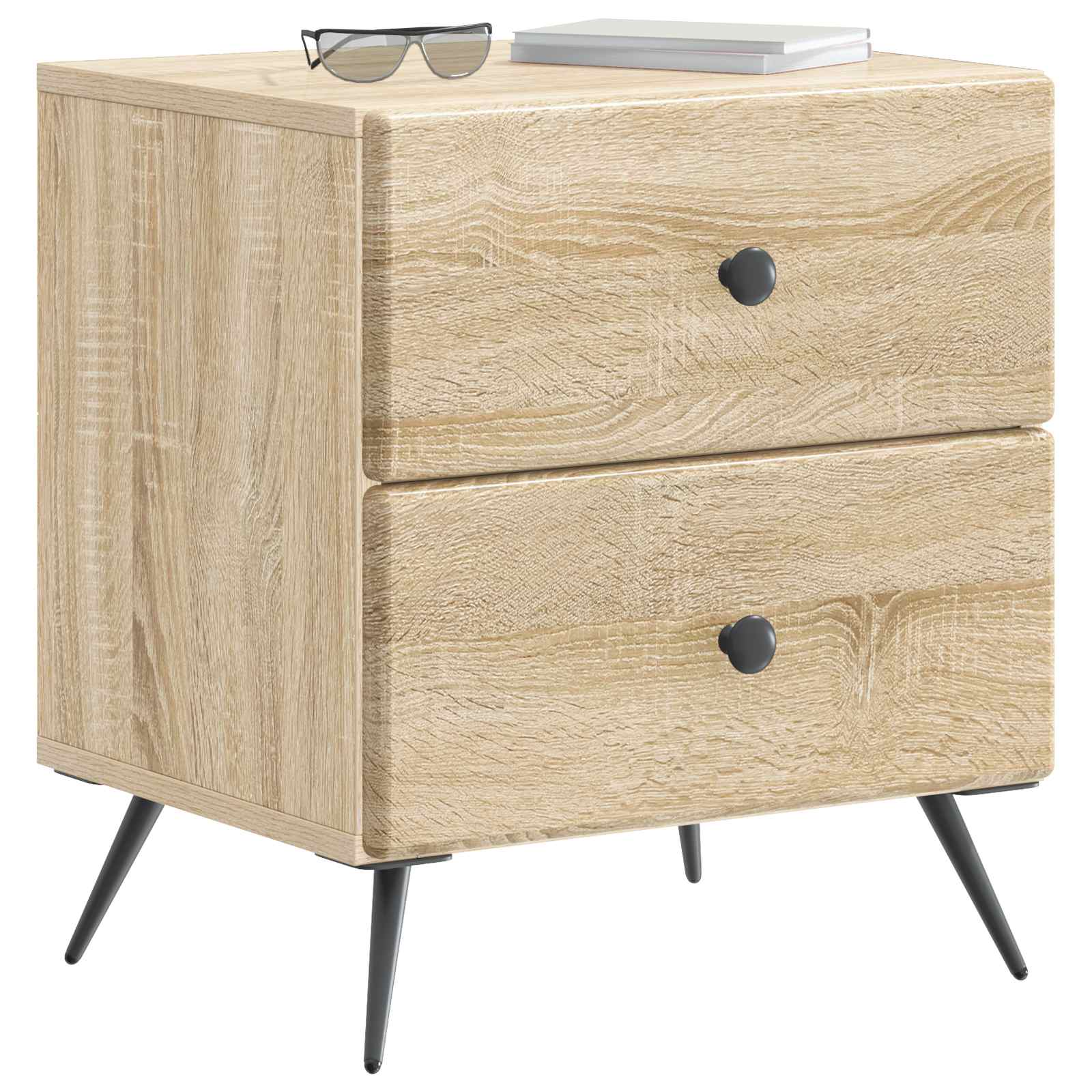 vidaXL Bedside Cabinet 2 pcs Sonoma Oak 43 x 34.5 x 47.5 cm 3