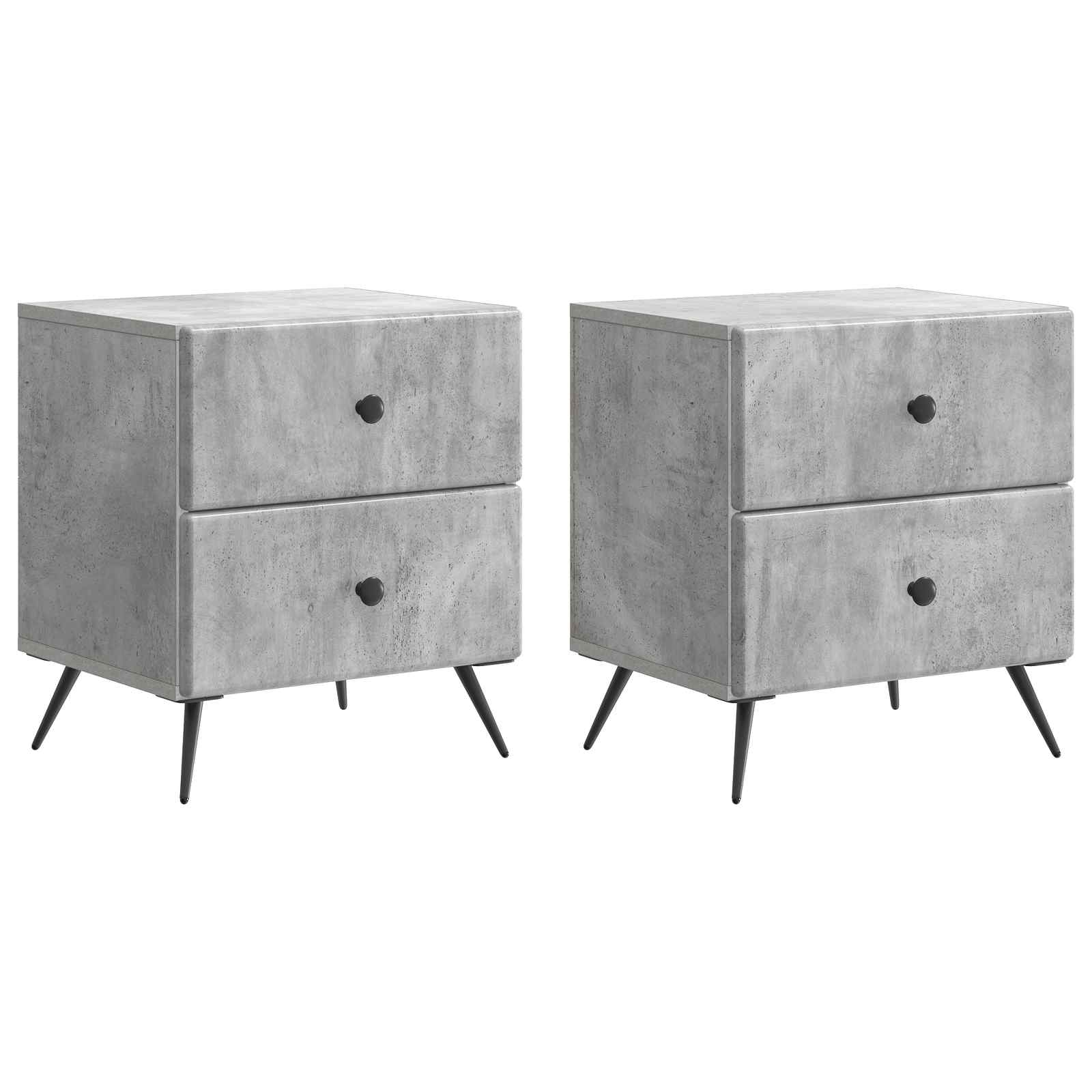 vidaXL Bedside Cabinet 2 pcs Concrete Grey 43 x 34.5 x 47.5 cm 2