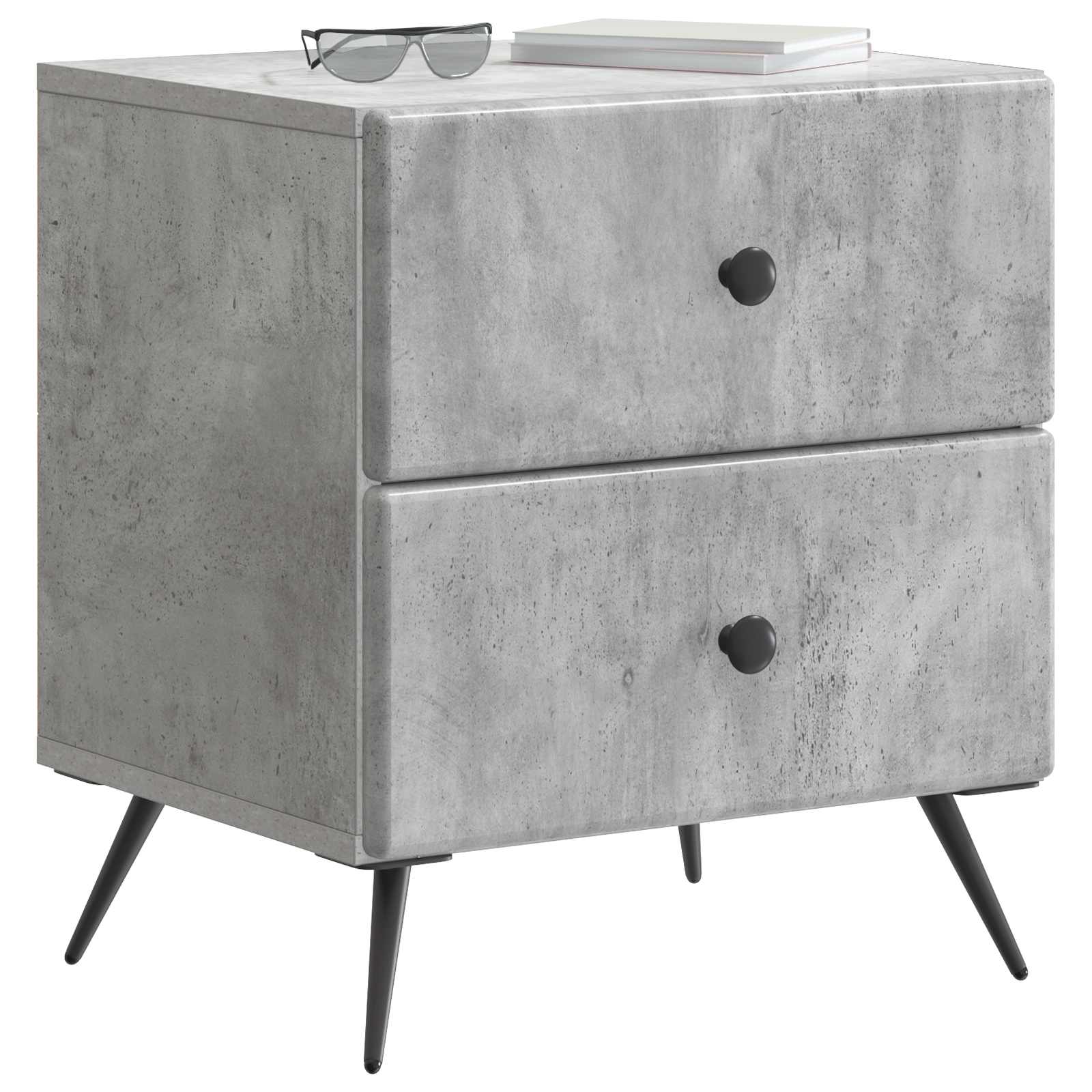 vidaXL Bedside Cabinet 2 pcs Concrete Grey 43 x 34.5 x 47.5 cm 3