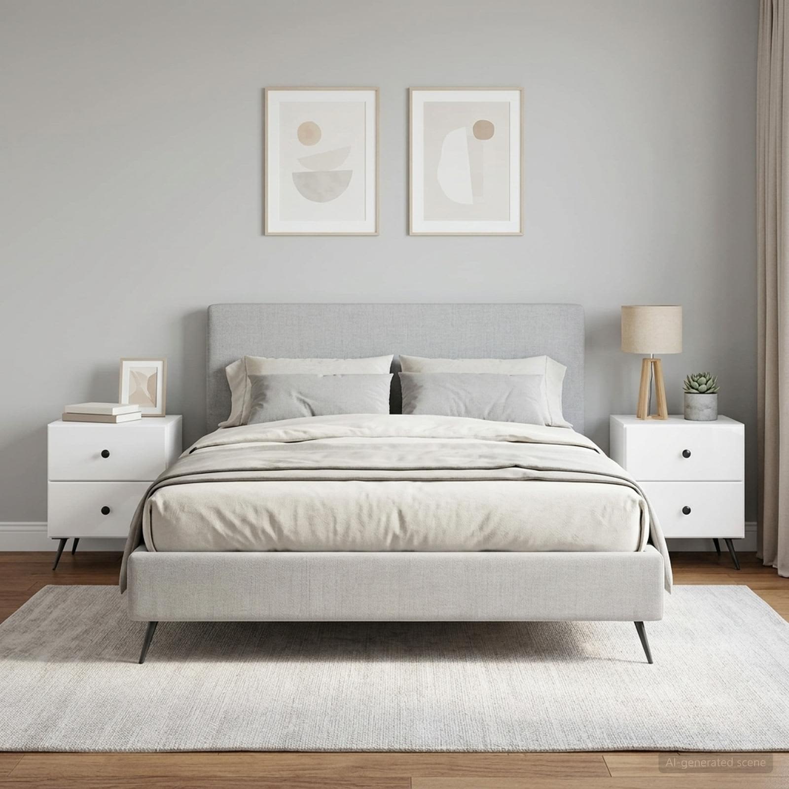vidaXL Bedside Cabinet 2 pcs High Gloss White 43 x 34.5 x 47.5 cm 1