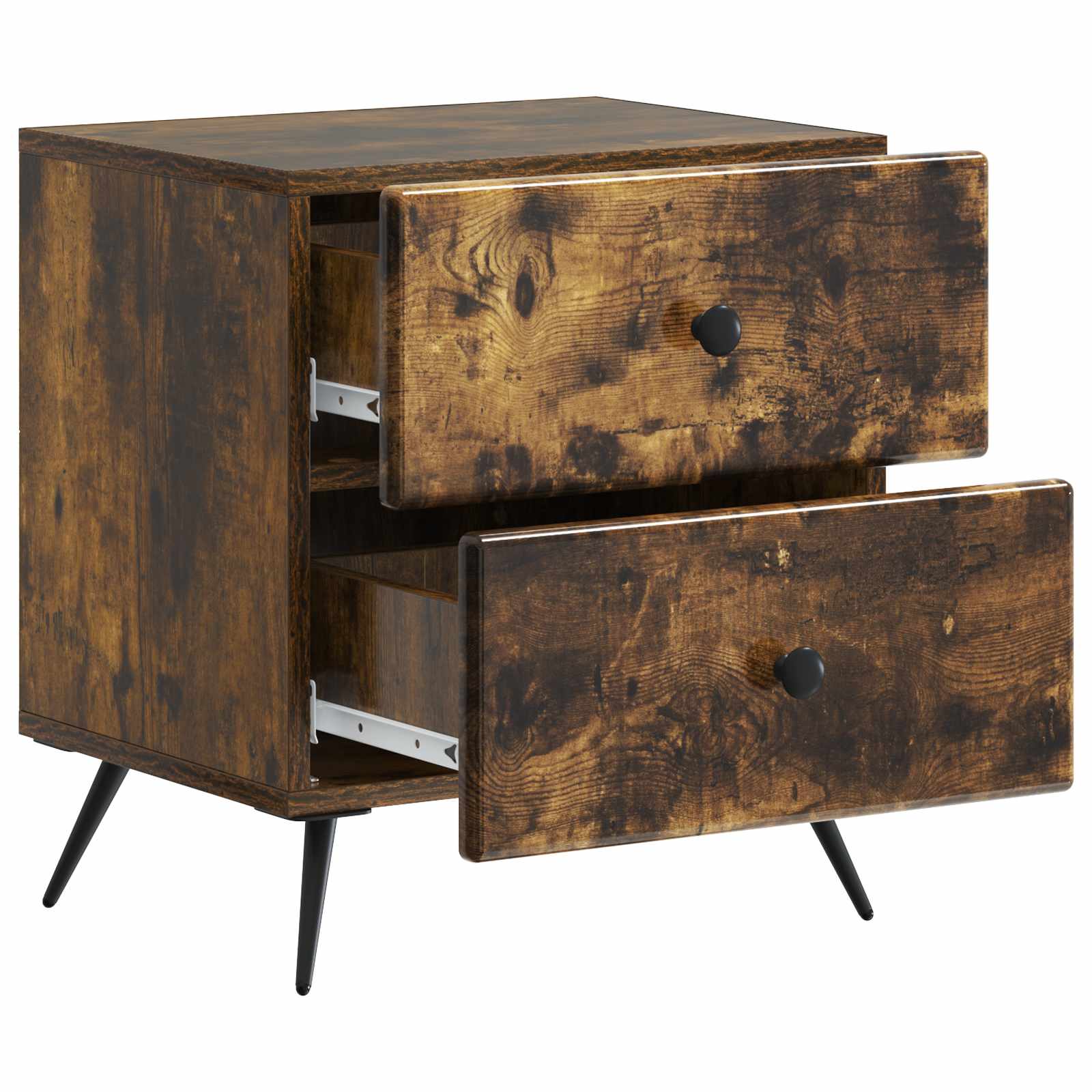 vidaXL Bedside Cabinet Smoked Oak 43 x 34.5 x 47.5 cm Engineered Wood 4