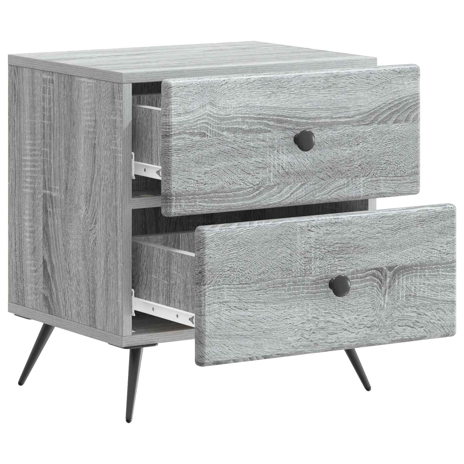 vidaXL Bedside Cabinet Grey Sonoma 43 x 34.5 x 47.5 cm Engineered Wood 4