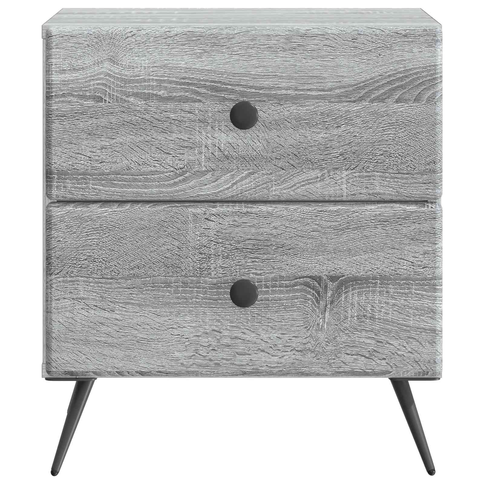 vidaXL Bedside Cabinet Grey Sonoma 43 x 34.5 x 47.5 cm Engineered Wood 5