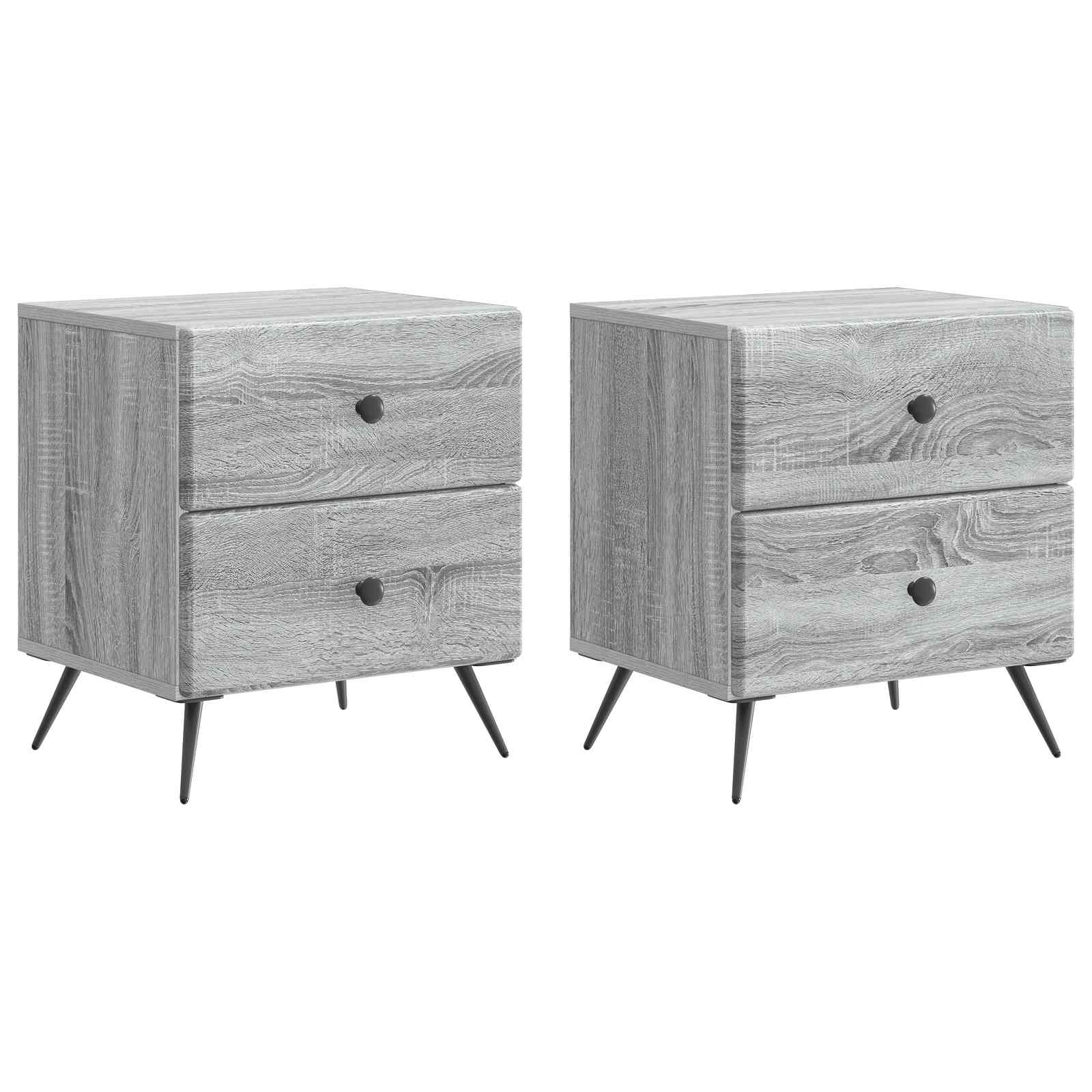 vidaXL Bedside Cabinet 2 pcs Grey Sonoma 43 x 34.5 x 47.5 cm 2
