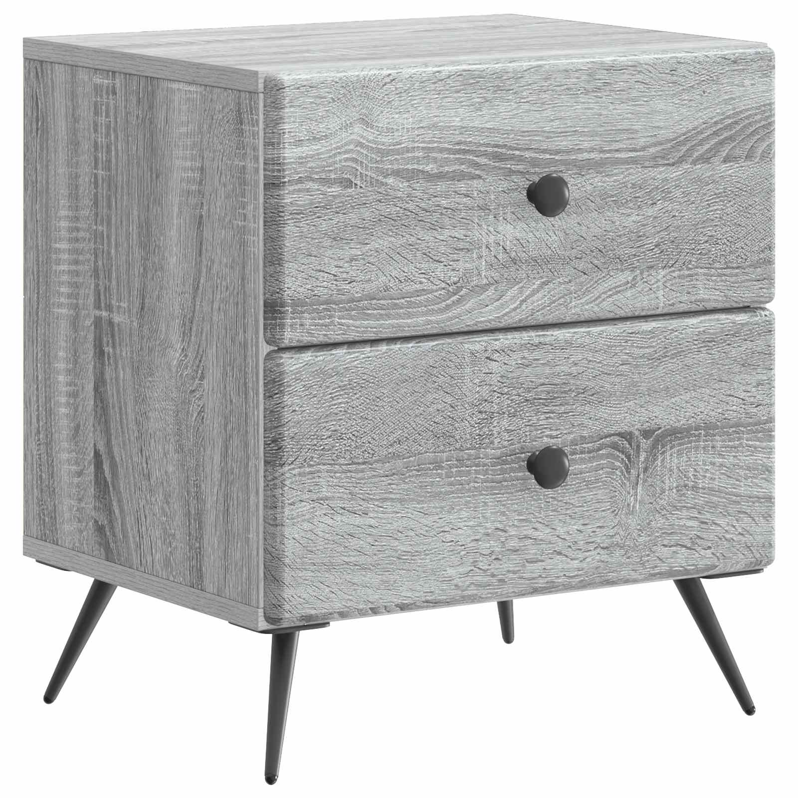 vidaXL Bedside Cabinet 2 pcs Grey Sonoma 43 x 34.5 x 47.5 cm 5