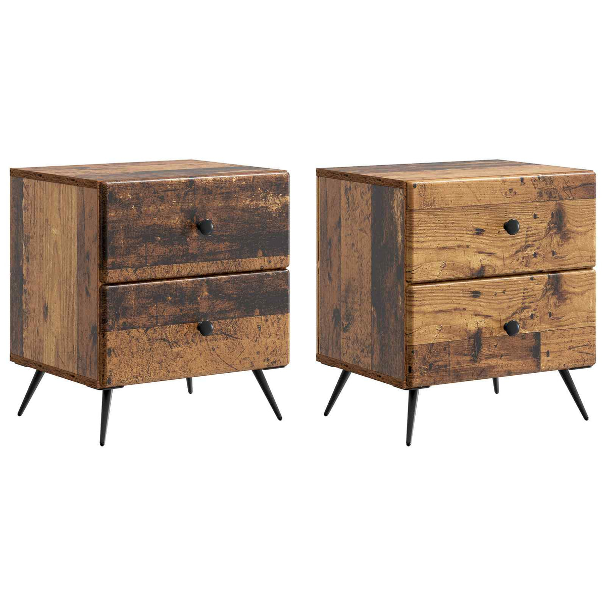 vidaXL Bedside Cabinet 2 pcs Old Wood 43 x 34.5 x 47.5 cm 2