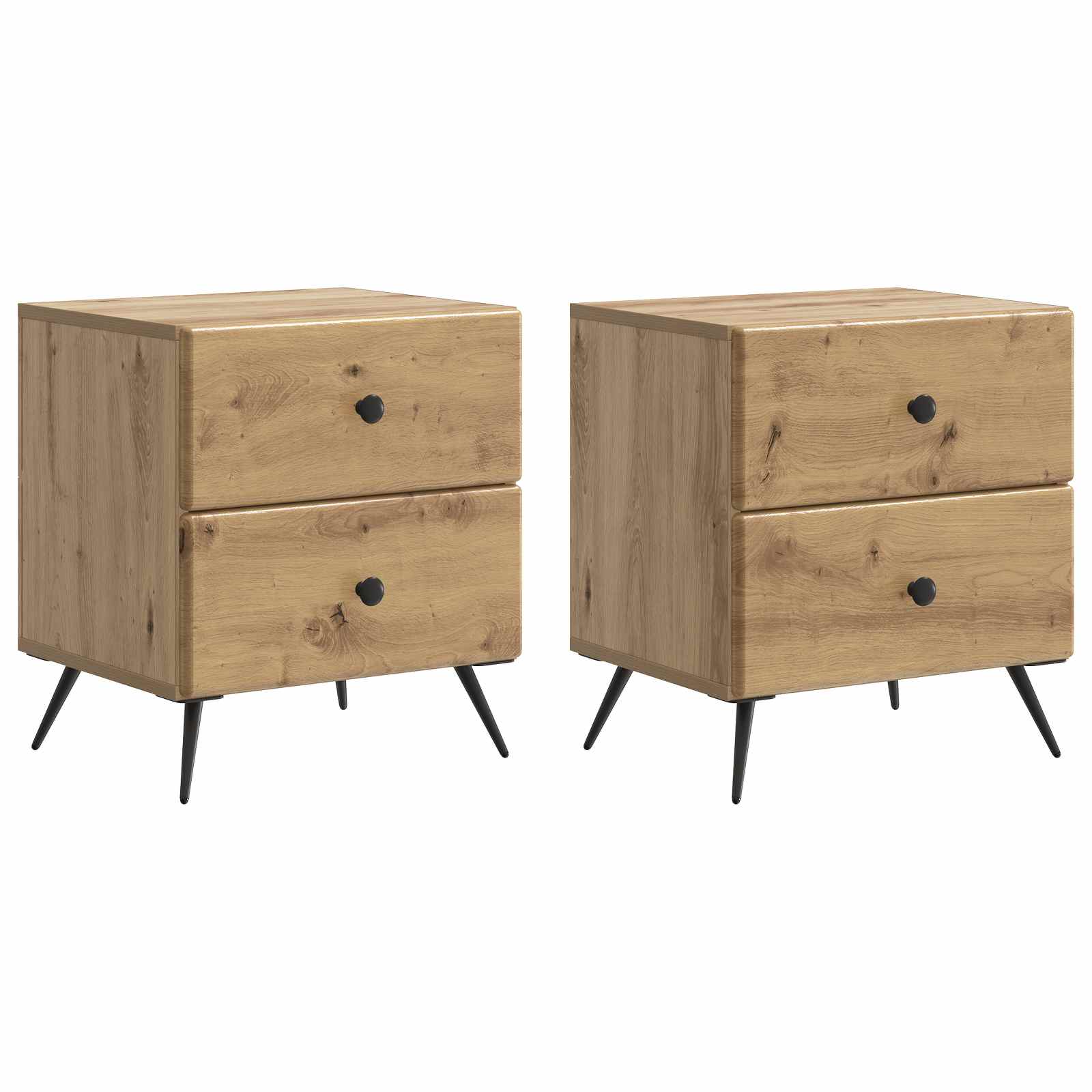 vidaXL Bedside Cabinet 2 pcs Artisan Oak 43 x 34.5 x 47.5 cm 2