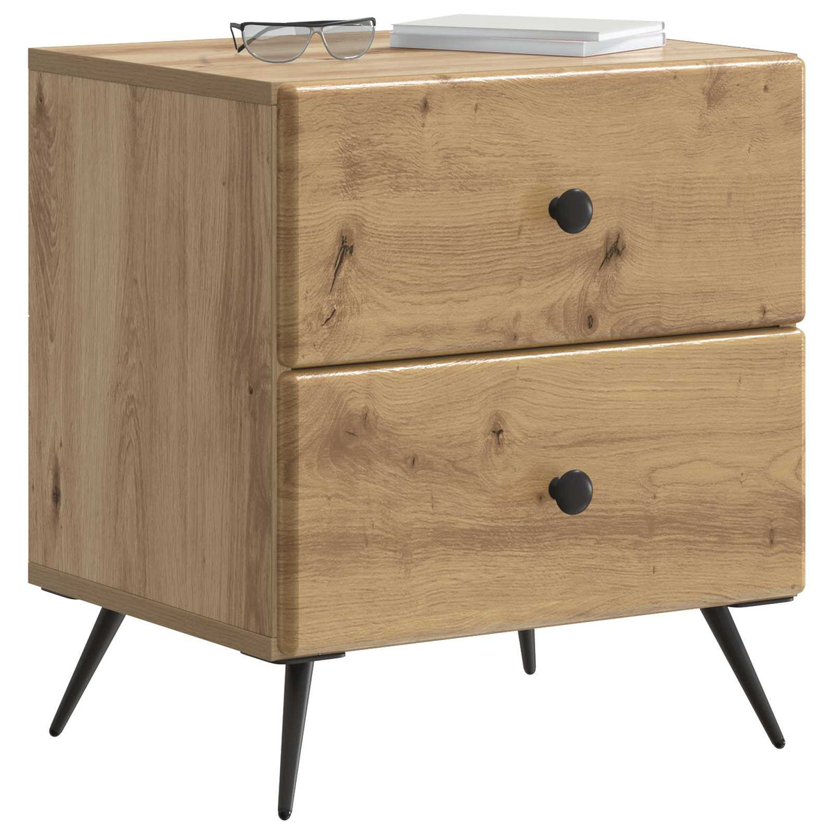 vidaXL Bedside Cabinet 2 pcs Artisan Oak 43 x 34.5 x 47.5 cm 3