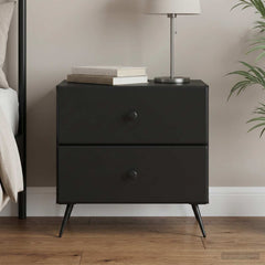 vidaXL Bedside Cabinet Black 62 x 34.5 x 47.5 cm Engineered Wood 1