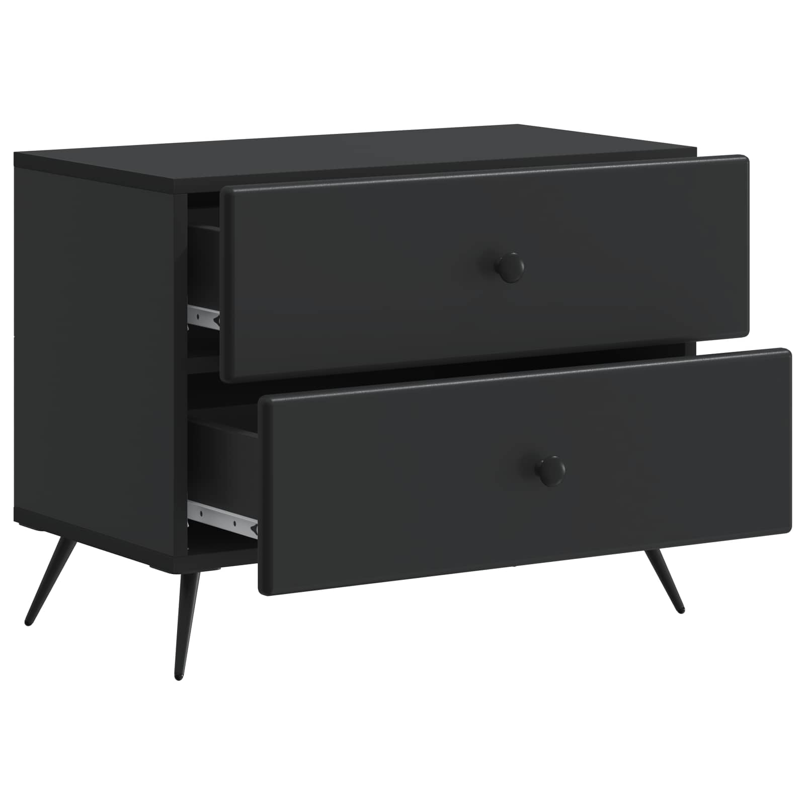 vidaXL Bedside Cabinet Black 62 x 34.5 x 47.5 cm Engineered Wood 4