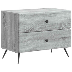 vidaXL Bedside Cabinet Grey Sonoma 62 x 34.5 x 47.5 cm Engineered Wood 2