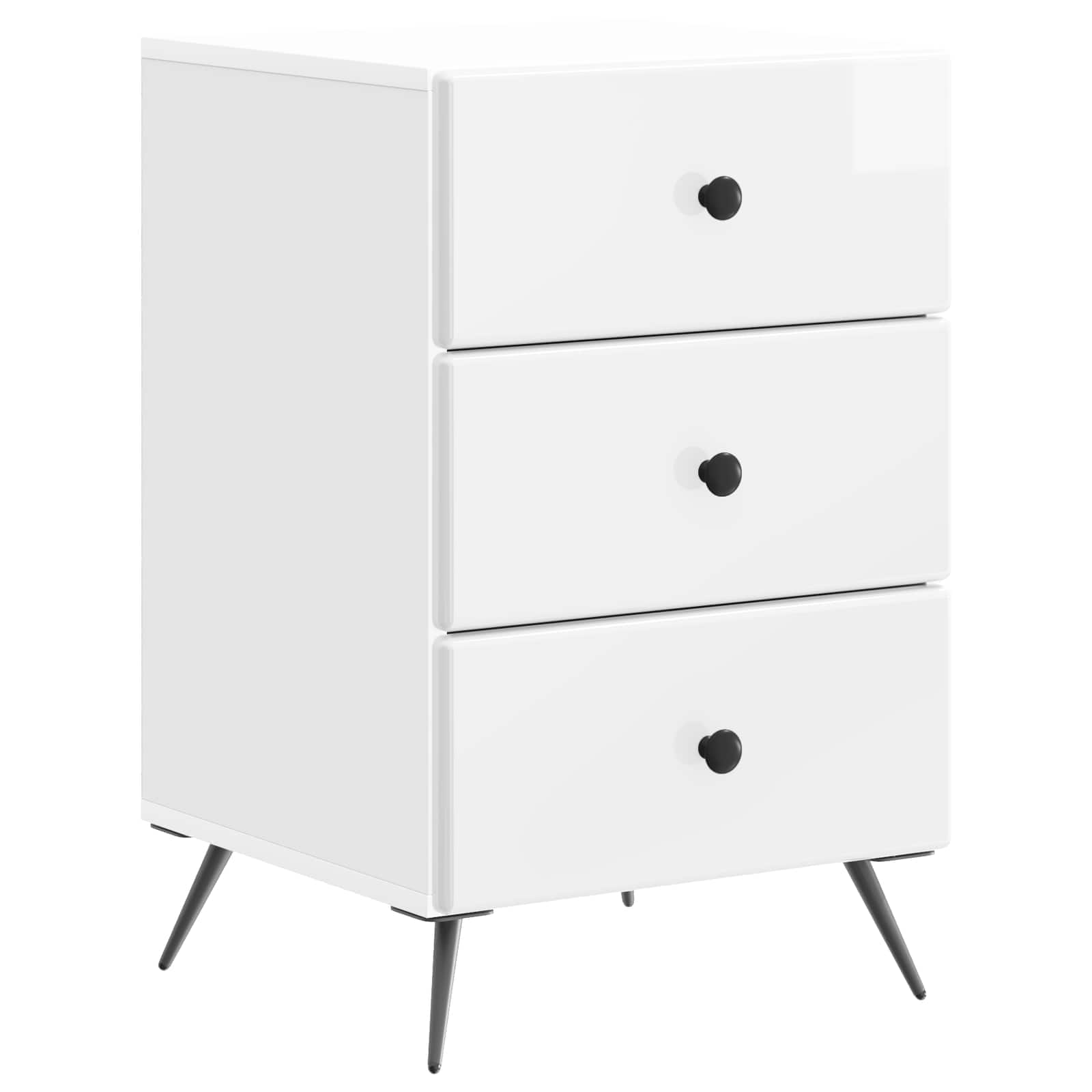vidaXL Bedside Cabinet with Drawer High Gloss White 43 x 41 x 66.5 cm 2