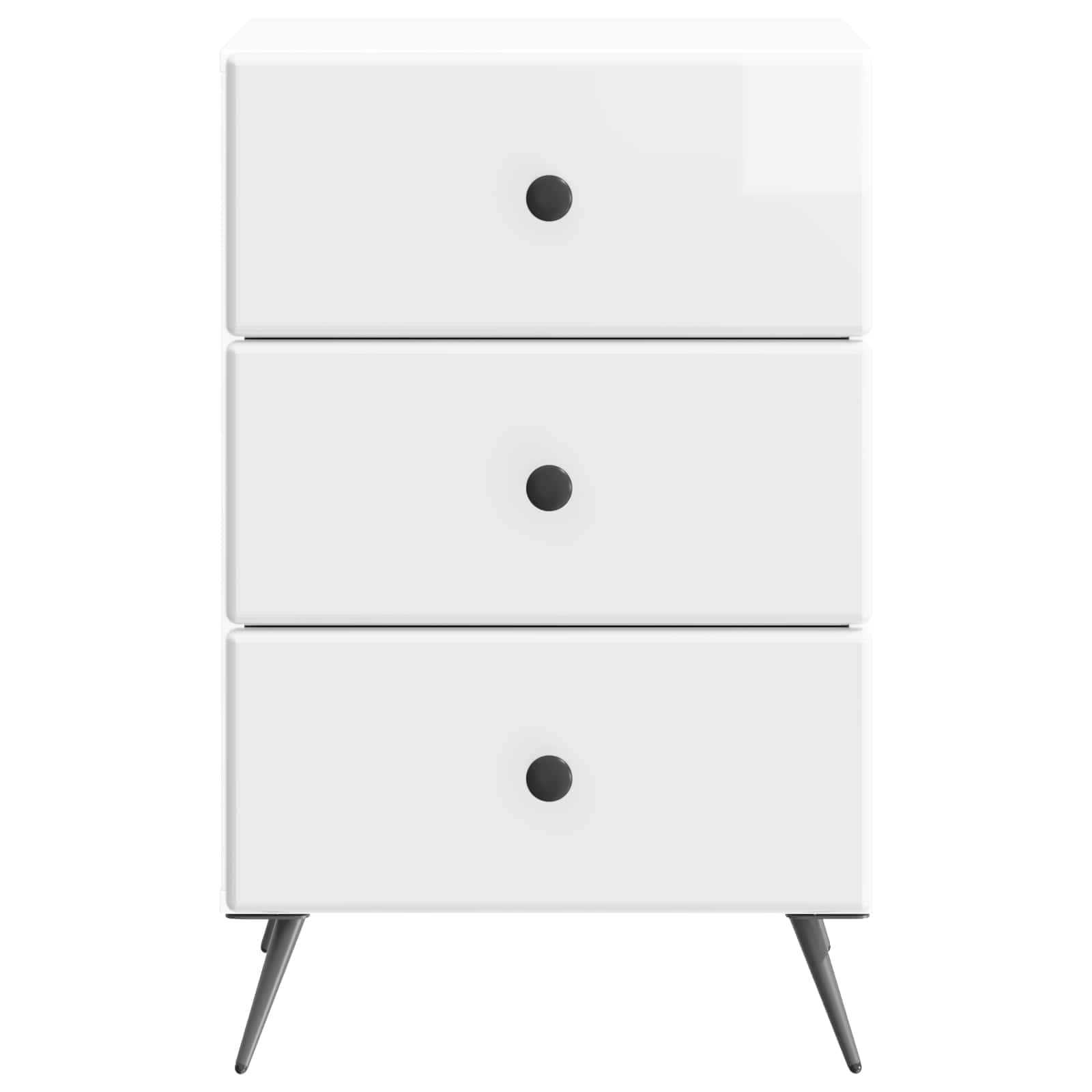 vidaXL Bedside Cabinet with Drawer High Gloss White 43 x 41 x 66.5 cm 5