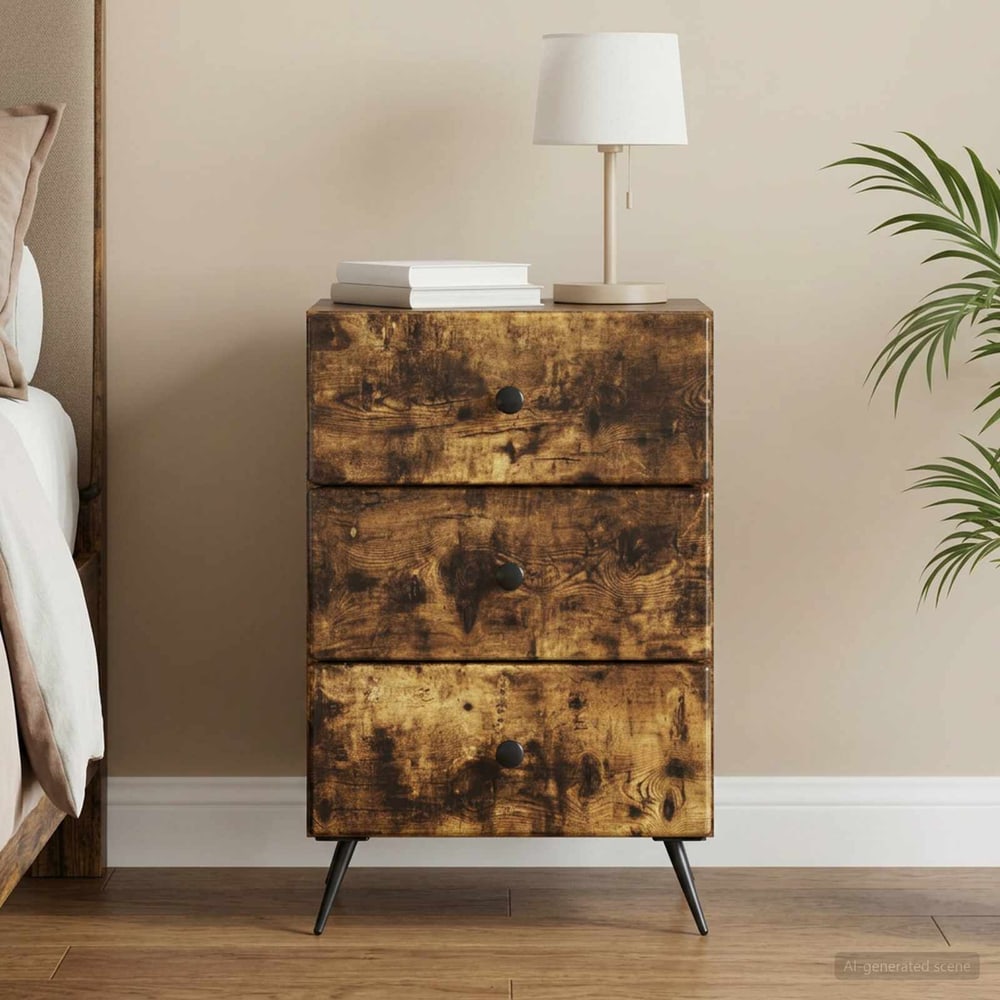 Bedside Cabinet 43 x 41 x 66.5 cm Engineered Wood Smoked oak