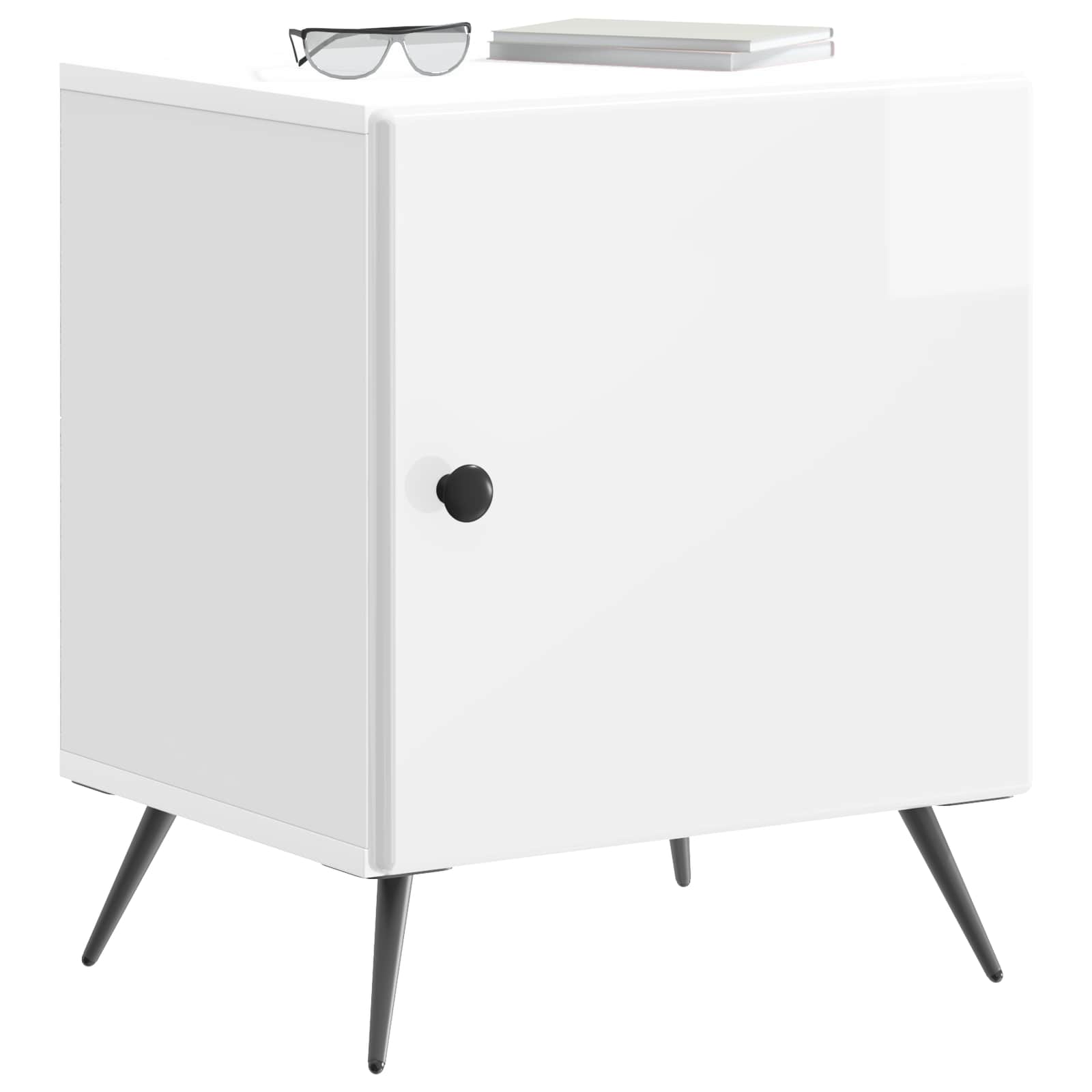 vidaXL Bedside Cabinet 2 pcs High Gloss White 43 x 34.5 x 50 cm 3
