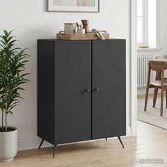 Sideboard 66 x 34.5 x 90 cm Engineered Wood Black