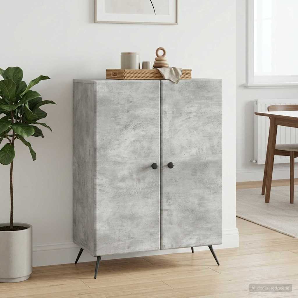 Sideboard 66 x 34.5 x 90 cm Engineered Wood Concrete grey
