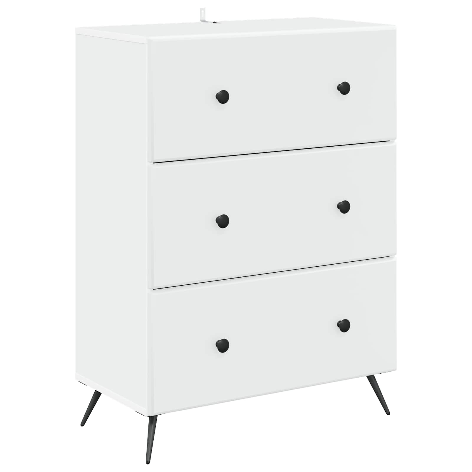 vidaXL Drawer Cabinet White 66 x 34.5 x 90 cm Engineered Wood 2