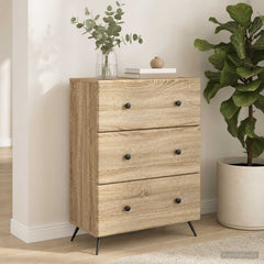 vidaXL Drawer Cabinet 66 x 34.5 x 90 cm Engineered Wood Sonoma Oak 4