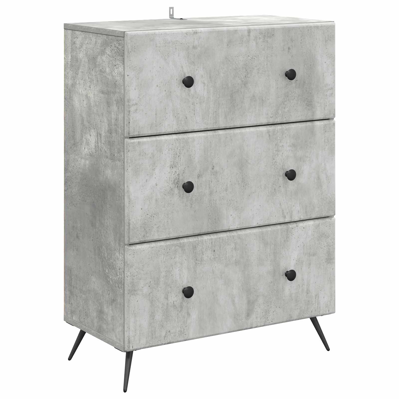 vidaXL Drawer Cabinet 66 x 34.5 x 90 cm Engineered Wood Concrete Grey 2