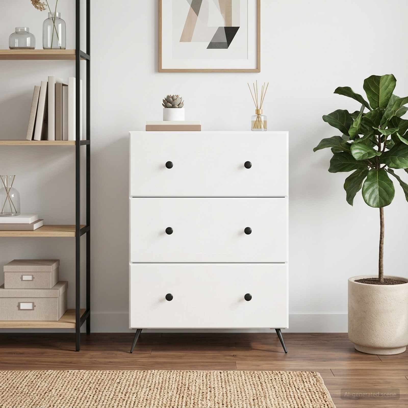vidaXL Drawer Cabinet 66 x 34.5 x 90 cm Engineered Wood 4