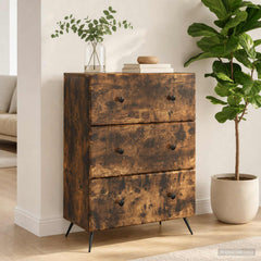 vidaXL Drawer Cabinet 66 x 34.5 x 90 cm Engineered Wood Smoked Oak 1