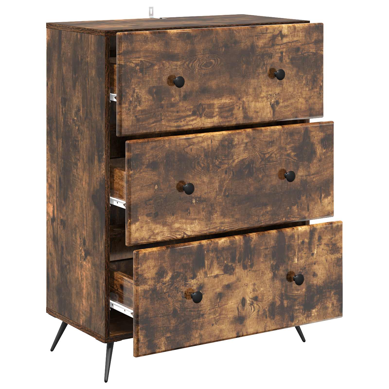 vidaXL Drawer Cabinet 66 x 34.5 x 90 cm Engineered Wood Smoked Oak 5