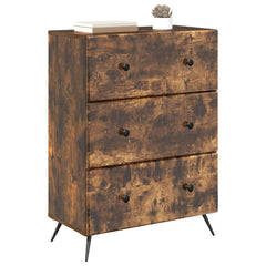 vidaXL Drawer Cabinet 66 x 34.5 x 90 cm Engineered Wood Smoked Oak 3